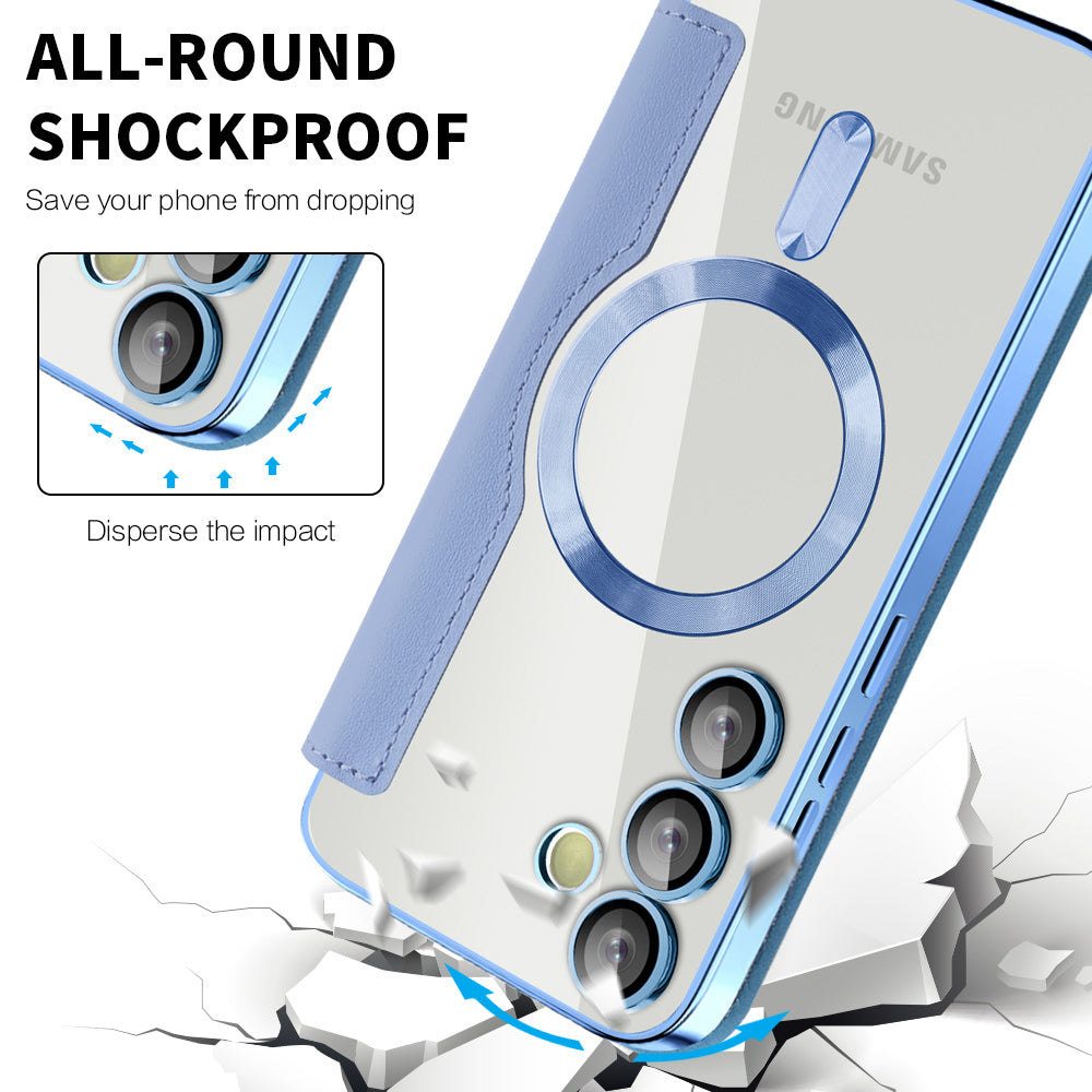 Husa de protectie Techsuit SmartMag Book compatibil cu Samsung Galaxy S24 Plus, Albastru Deschis