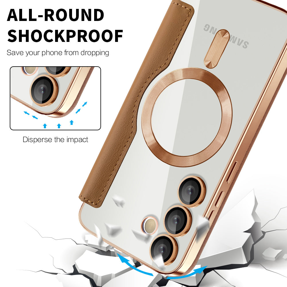 Husa de protectie Techsuit SmartMag Book compatibil cu Samsung Galaxy S24 Plus, Maro