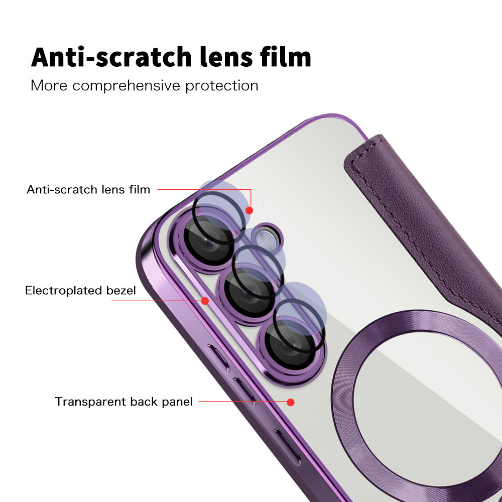 Husa de protectie Techsuit SmartMag Book compatibil cu Samsung Galaxy S25, Mov