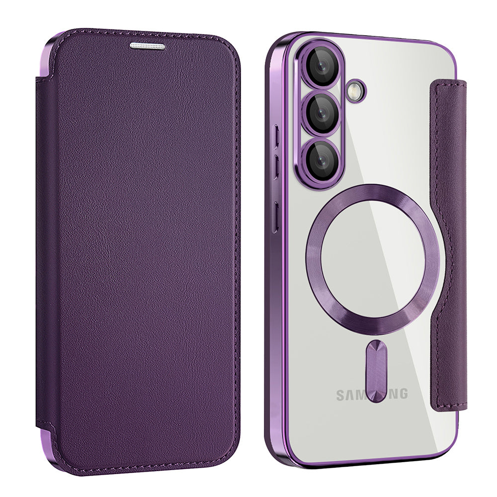 Husa de protectie Techsuit SmartMag Book compatibil cu Samsung Galaxy S25, Mov