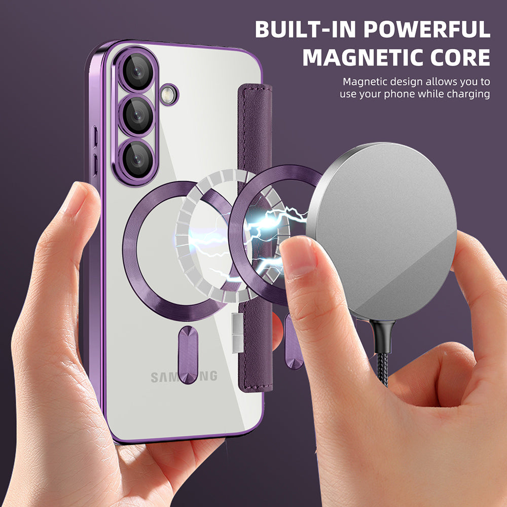 Husa de protectie Techsuit SmartMag Book compatibil cu Samsung Galaxy S25, Mov