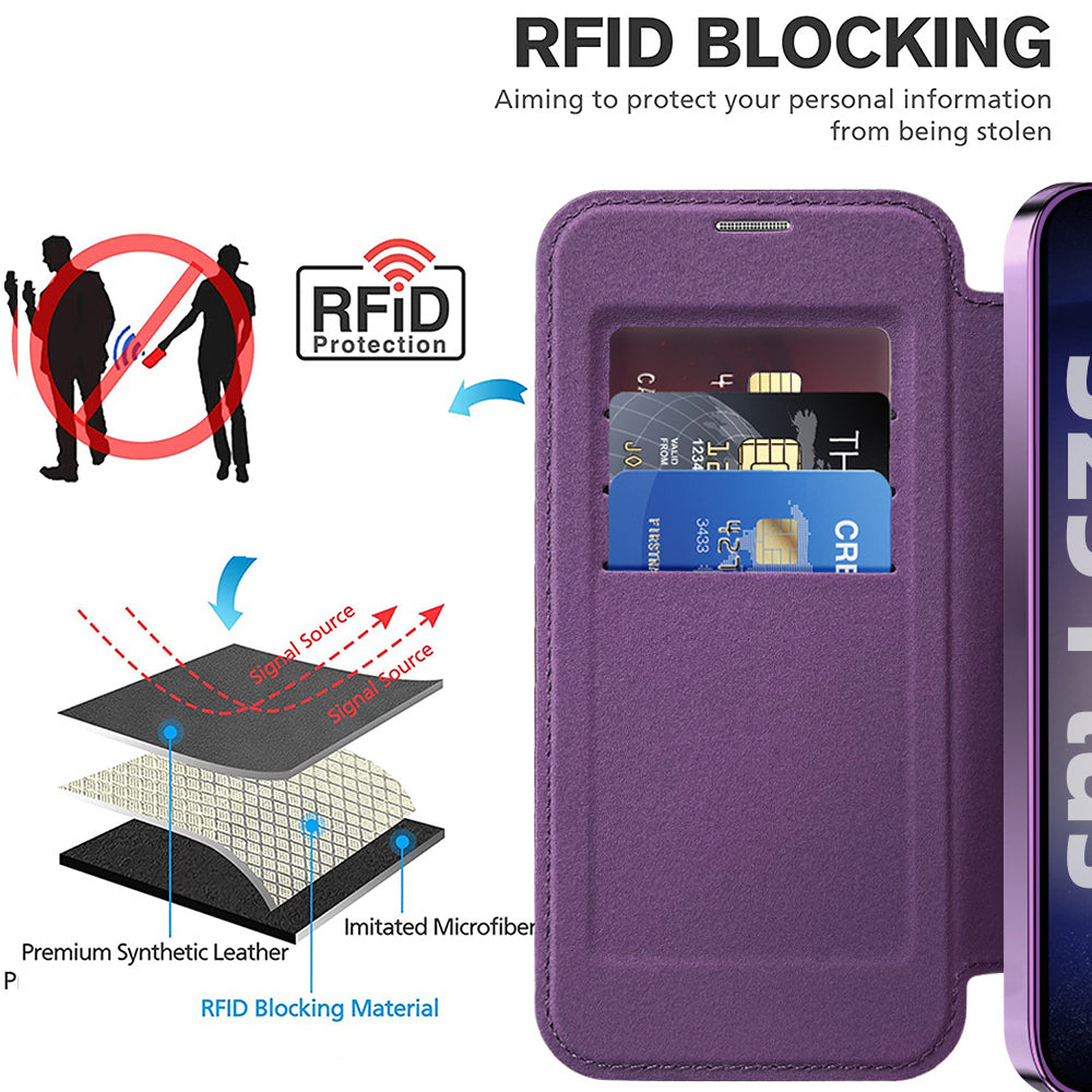 Husa de protectie Techsuit SmartMag Book compatibil cu Samsung Galaxy S25, Mov