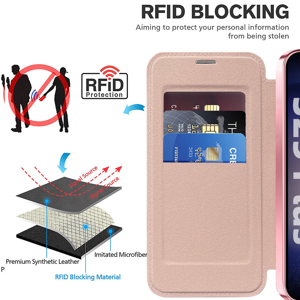 Husa de protectie Techsuit SmartMag Book compatibil cu Samsung Galaxy S25 Plus, Roz