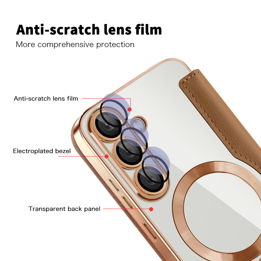 Husa de protectie Techsuit SmartMag Book compatibil cu Samsung Galaxy S25 Plus, Maro
