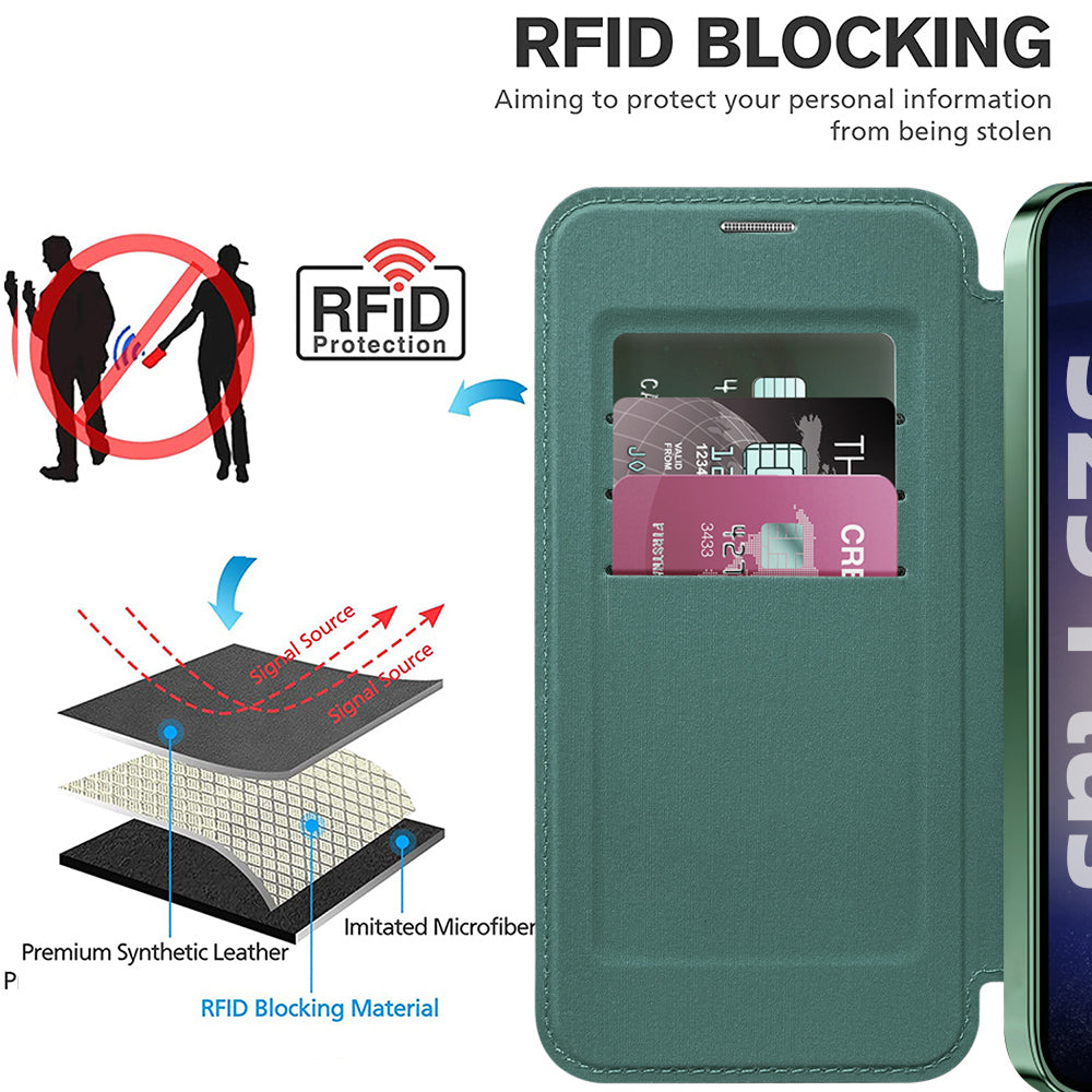 Husa de protectie Techsuit SmartMag Book compatibil cu Samsung Galaxy S25 Plus, Verde
