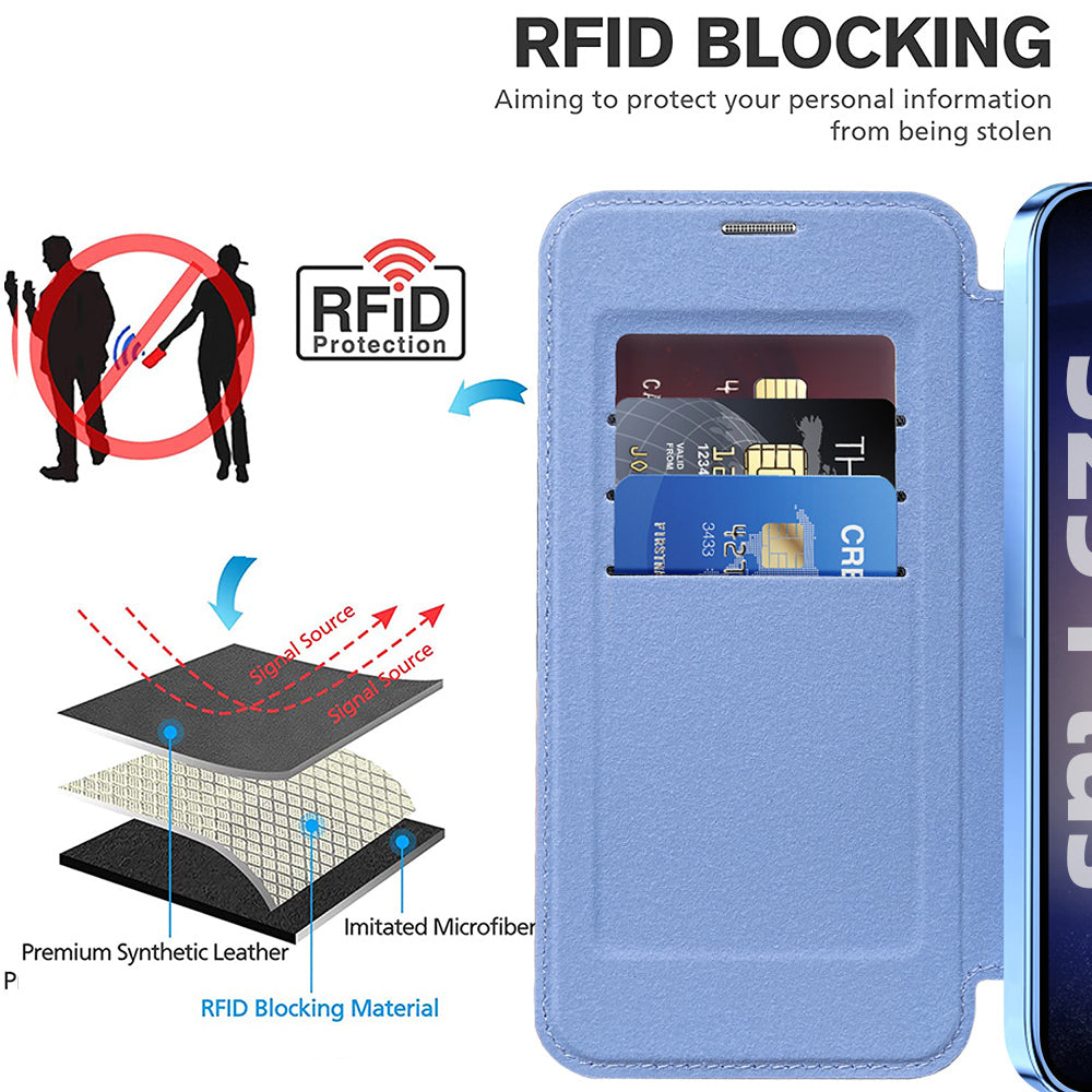 Husa de protectie Techsuit SmartMag Book compatibil cu Samsung Galaxy S25 Plus, Albastru Deschis