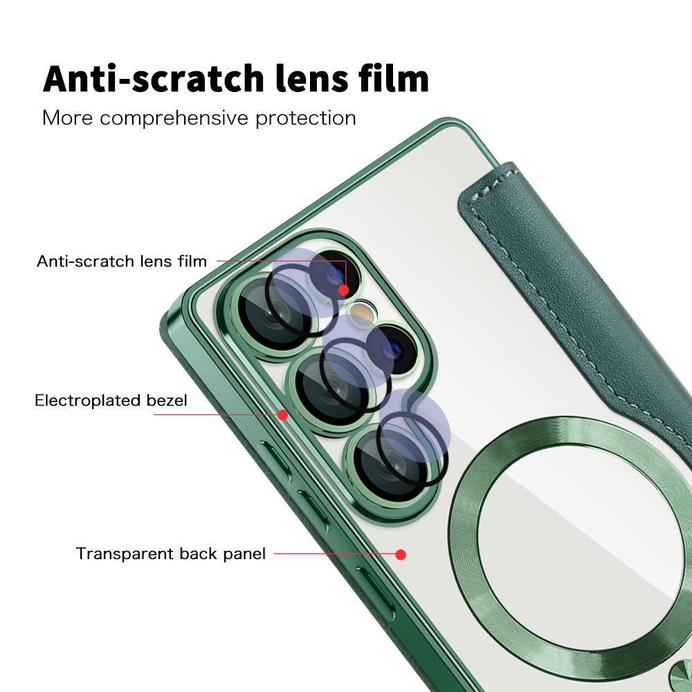 Husa de protectie Techsuit SmartMag Book compatibil cu Samsung Galaxy S25 Ultra, Verde