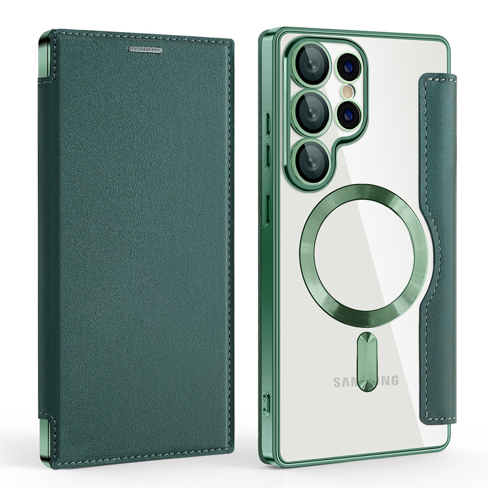 Husa de protectie Techsuit SmartMag Book compatibil cu Samsung Galaxy S25 Ultra, Verde