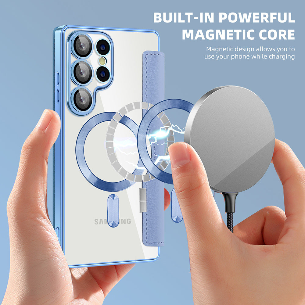 Husa de protectie Techsuit SmartMag Book compatibil cu Samsung Galaxy S25 Ultra, Albastru Deschis
