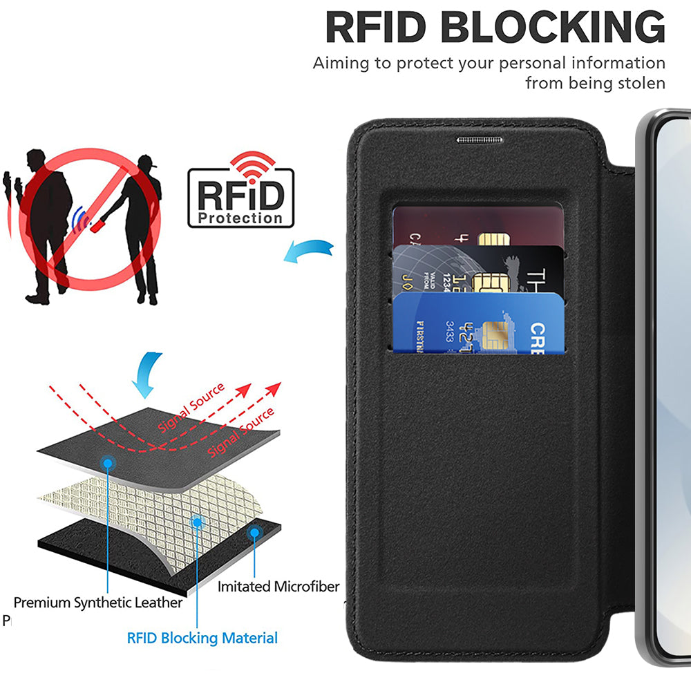 Husa de protectie Techsuit SmartMag Book compatibil cu Samsung Galaxy S25 Edge, Negru
