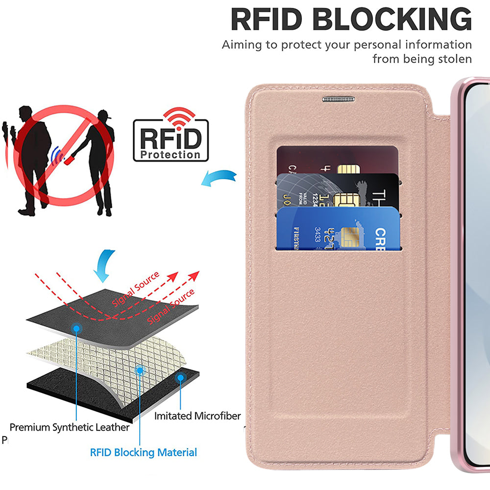Husa de protectie Techsuit SmartMag Book compatibil cu Samsung Galaxy S25 Edge, Roz