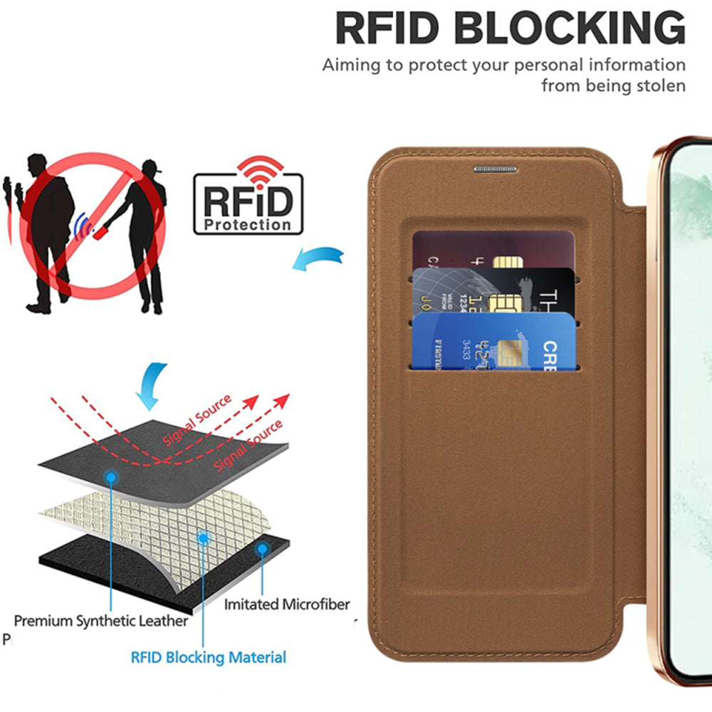 Husa de protectie Techsuit SmartMag Book compatibil cu Samsung Galaxy S22 Plus 5G, Maro