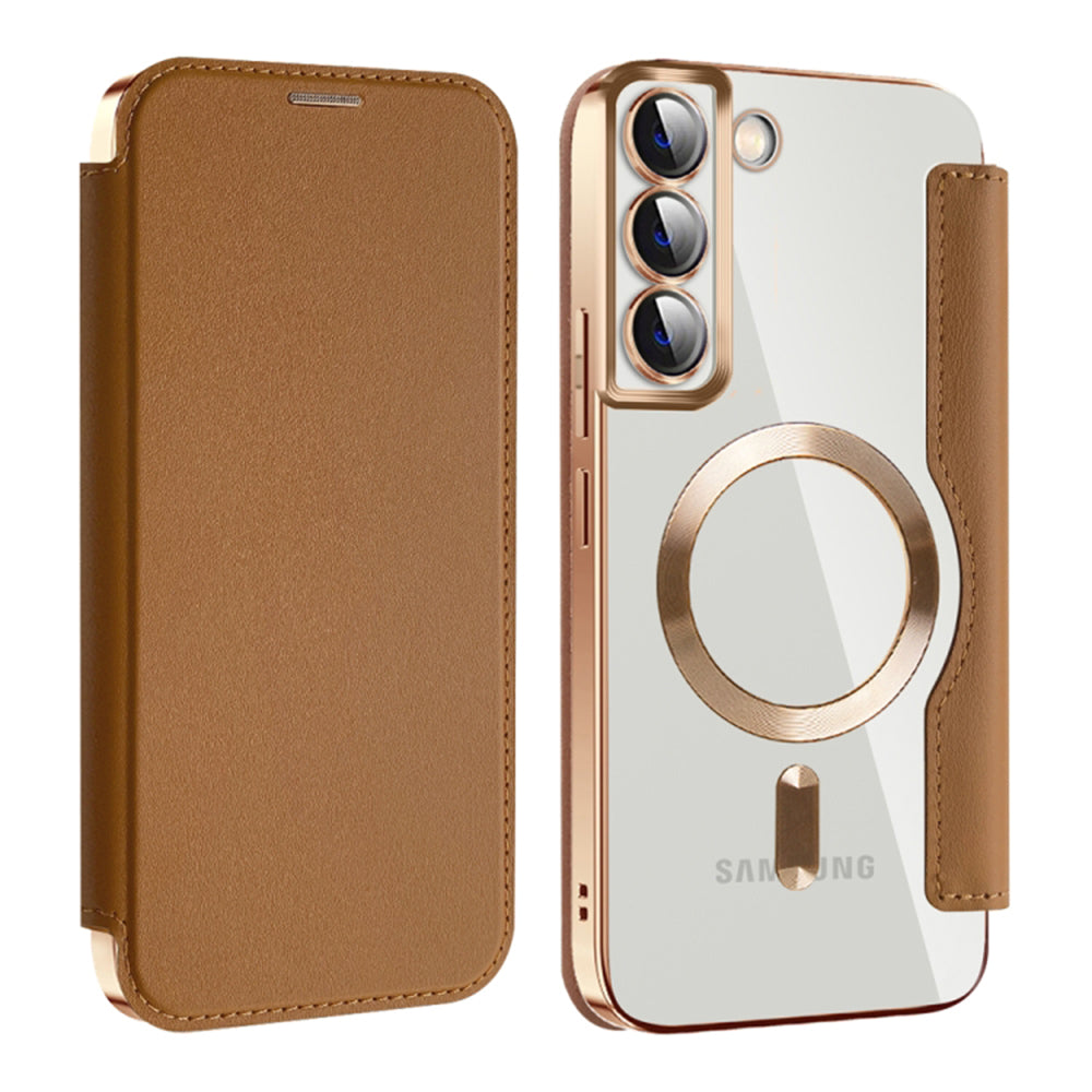 Husa de protectie Techsuit SmartMag Book compatibil cu Samsung Galaxy S22 Plus 5G, Maro