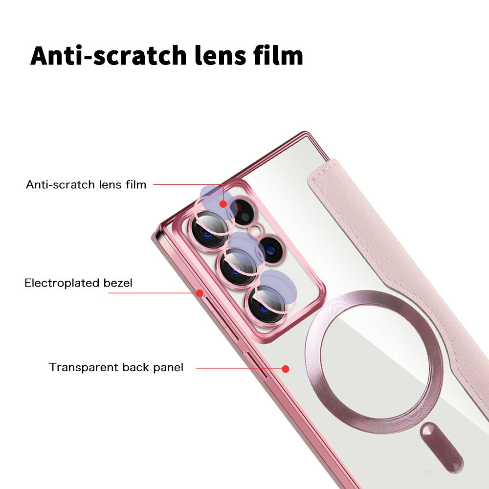 Husa de protectie Techsuit SmartMag Book compatibil cu Samsung Galaxy S22 Ultra 5G, Roz
