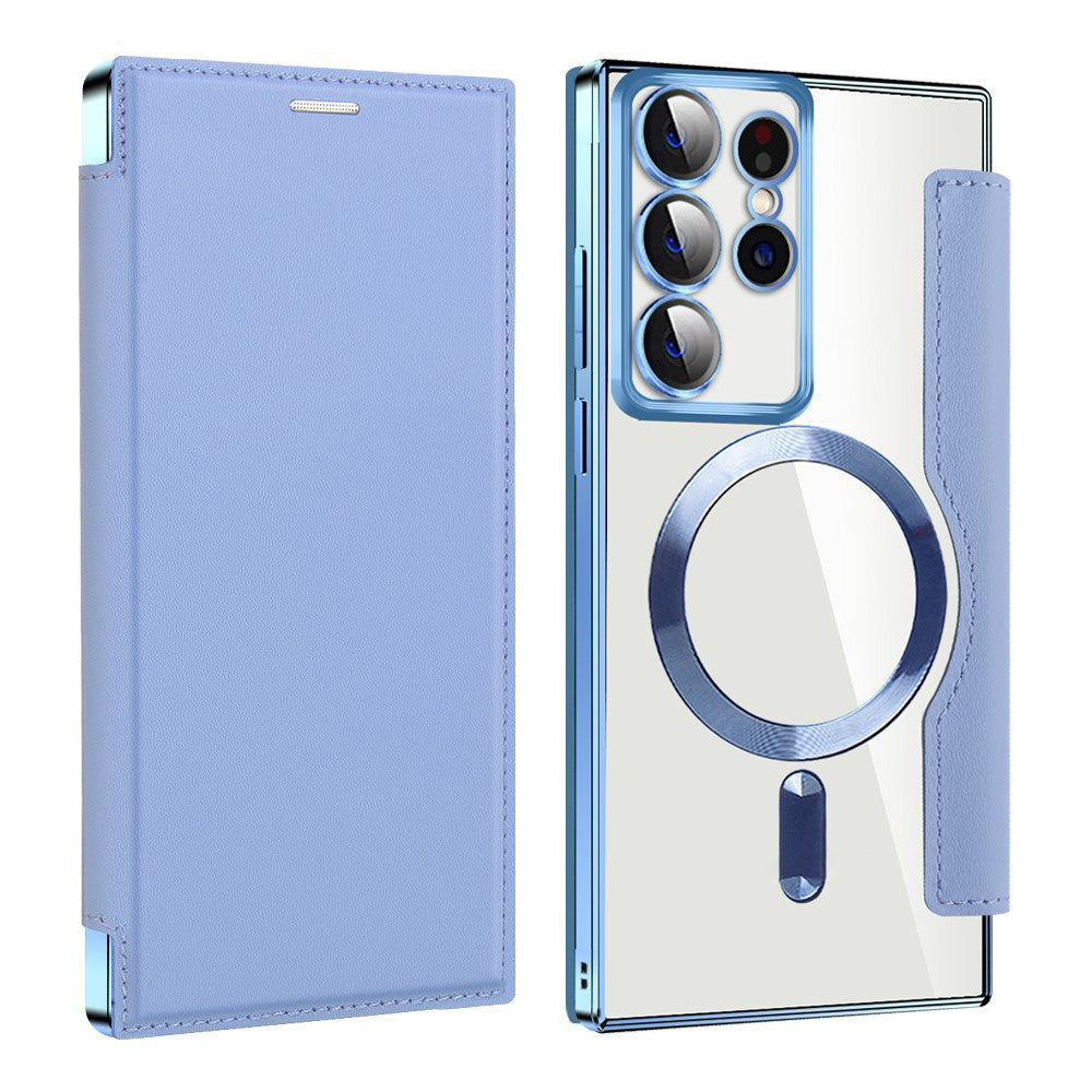 Husa de protectie Techsuit SmartMag Book compatibil cu Samsung Galaxy S22 Ultra 5G, Albastru Deschis