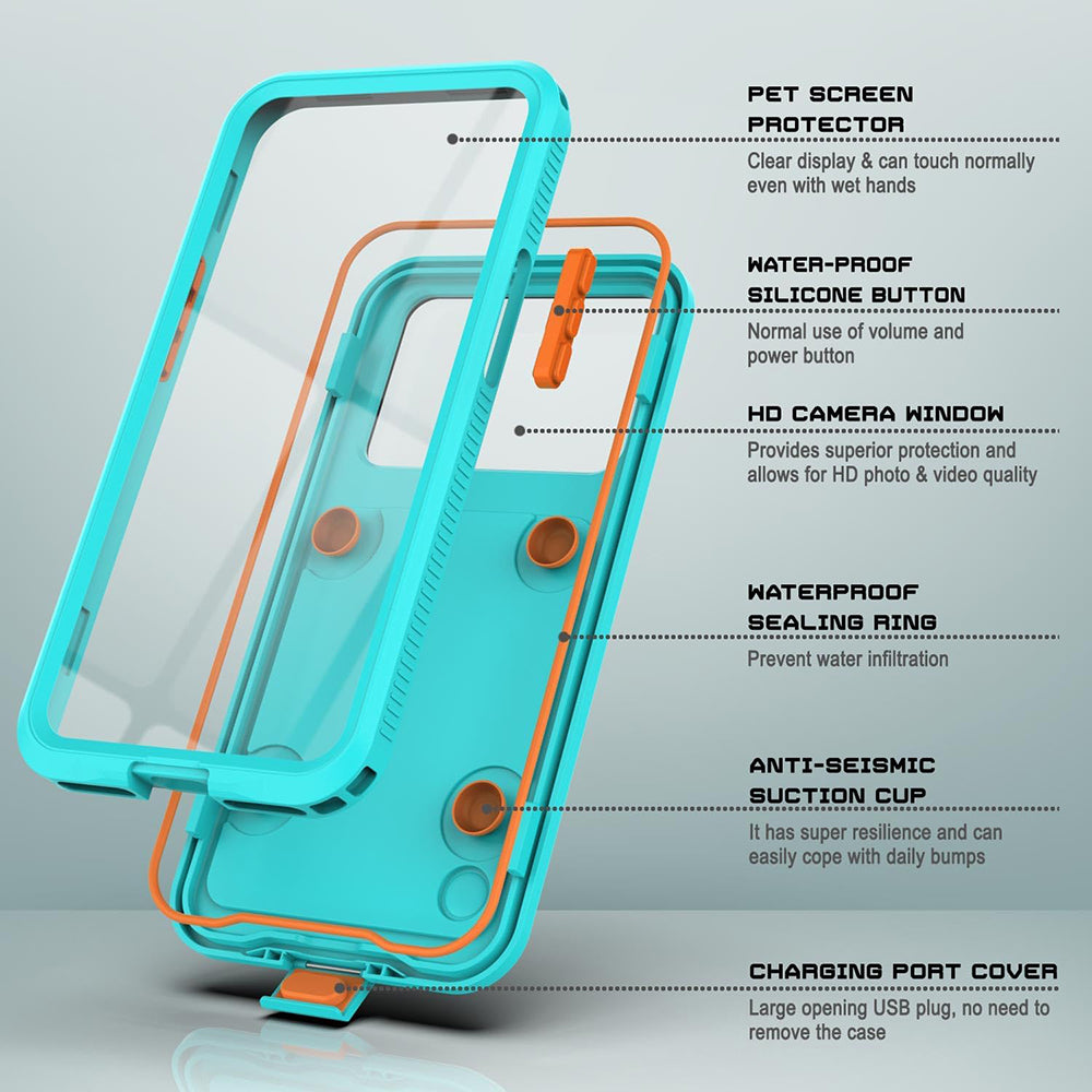 ShellBox AirBox Waterproof IP68 Case (6.1 inch), iPhone 12/12 Pro/13/13 Pro/14/14 pro/15/15 Pro/16, Albastru