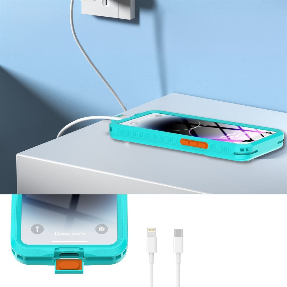 ShellBox AirBox Waterproof IP68 Case (6.1 inch), iPhone 12/12 Pro/13/13 Pro/14/14 pro/15/15 Pro/16, Albastru