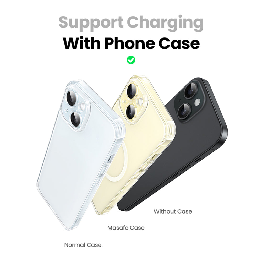 Incarcator Ugreen Wireless W706 (45057), MagSafe, 2in1, for iPhone, AirPods, USB-C Cable, 20W, 3A, Qi2, MPP, 1m, Alb