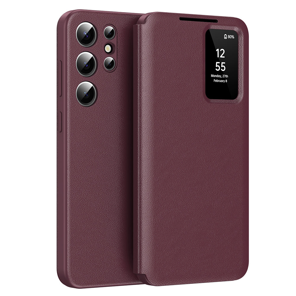 Husa de protectie Techsuit SmartView Series compatibil cu Samsung Galaxy S24 Ultra, Rosu