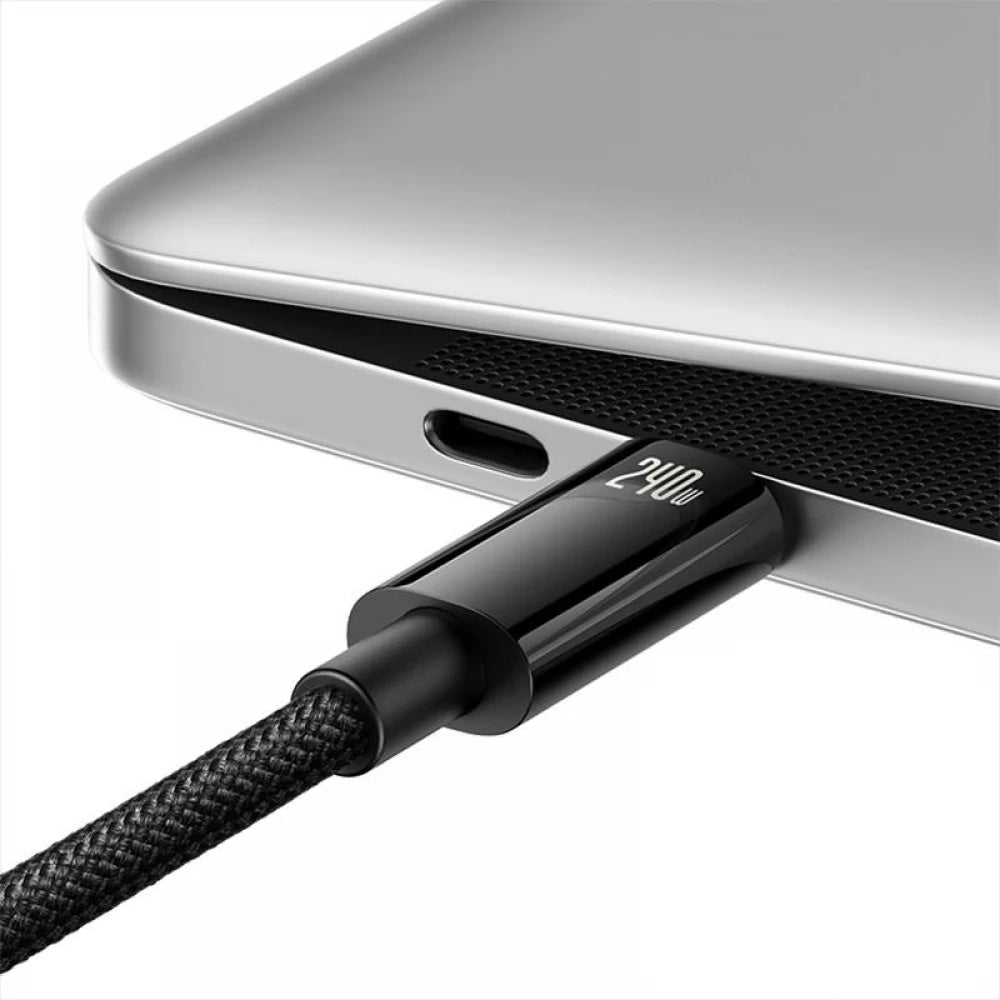 Cablu Baseus Tungsten Gold (CAWJ040001), Type-C to Type-C, Fast Charging, 240W, 1m, Negru