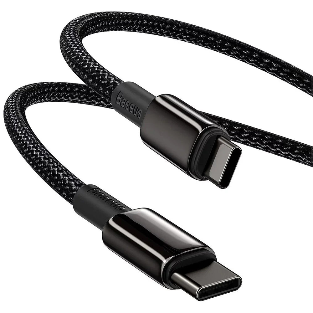 Cablu Baseus Tungsten Gold (CATWJ-A01), Type-C to Type-C, Fast Charging, 100W, 2m, Negru