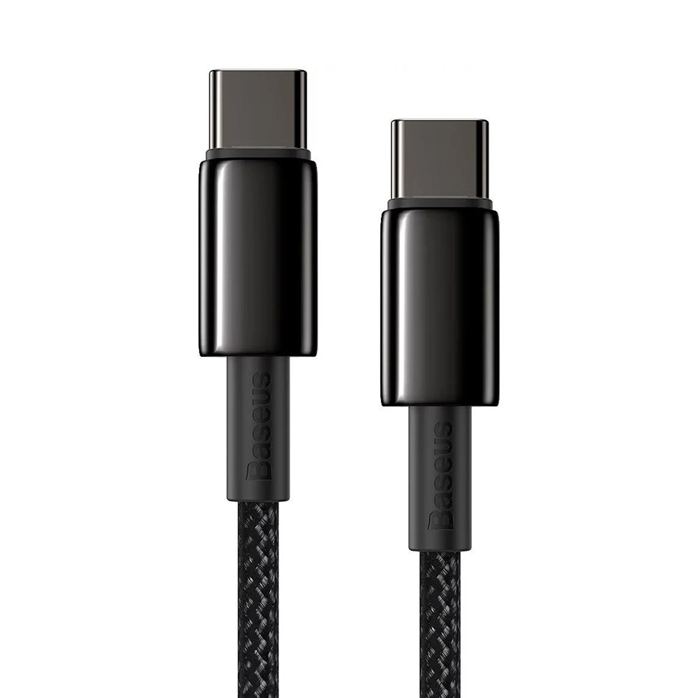 Cablu Baseus Tungsten Gold (CATWJ-A01), Type-C to Type-C, Fast Charging, 100W, 2m, Negru