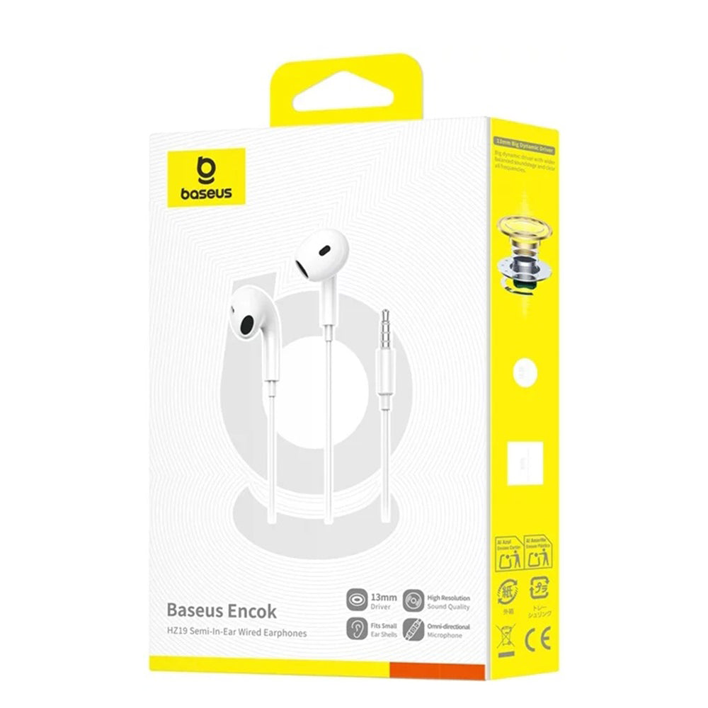 Casti Baseus Encok HZ19 (A00182301213-00), Jack 3.5mm, Alb
