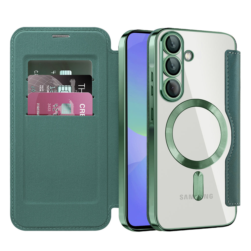 Husa de protectie Techsuit SmartMag Book compatibil cu Samsung Galaxy A36 5G, Verde