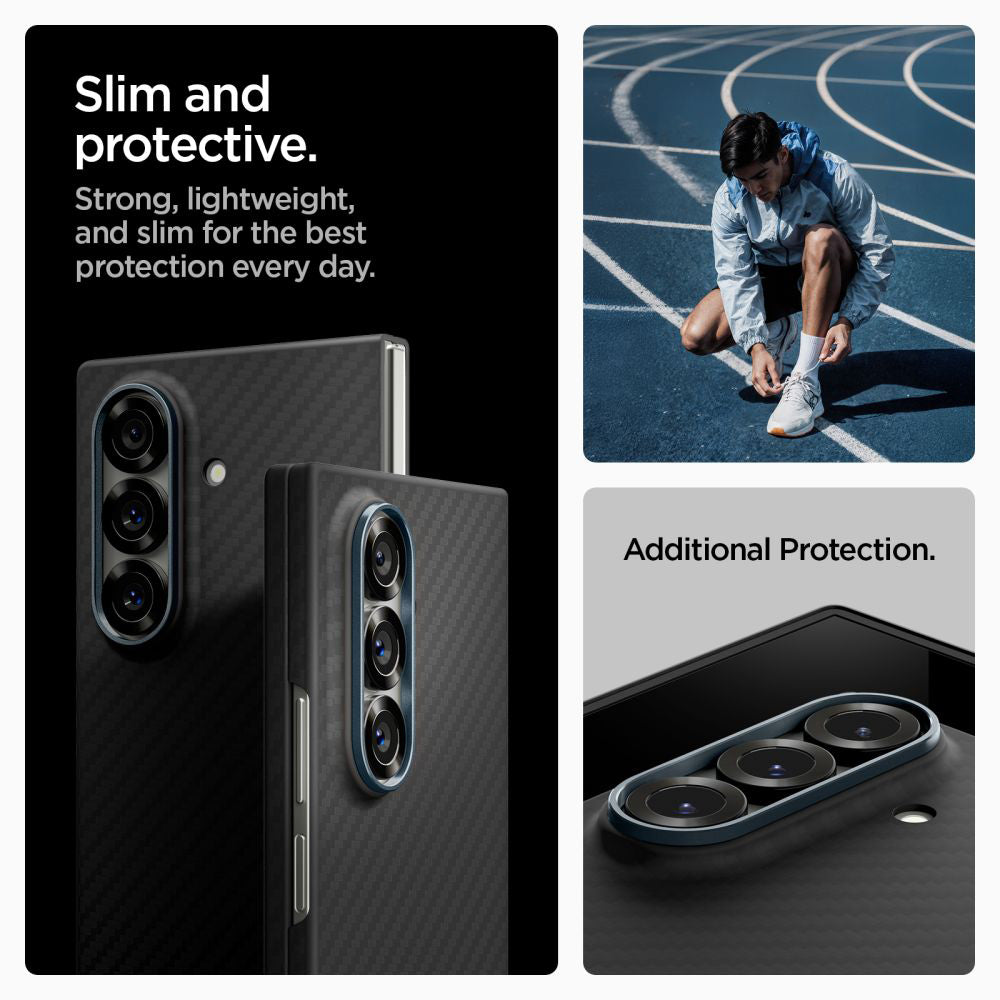 Husa de protectie Spigen Air Skin (ACS09555) compatibil cu Samsung Galaxy Z Fold7, Aramid Black