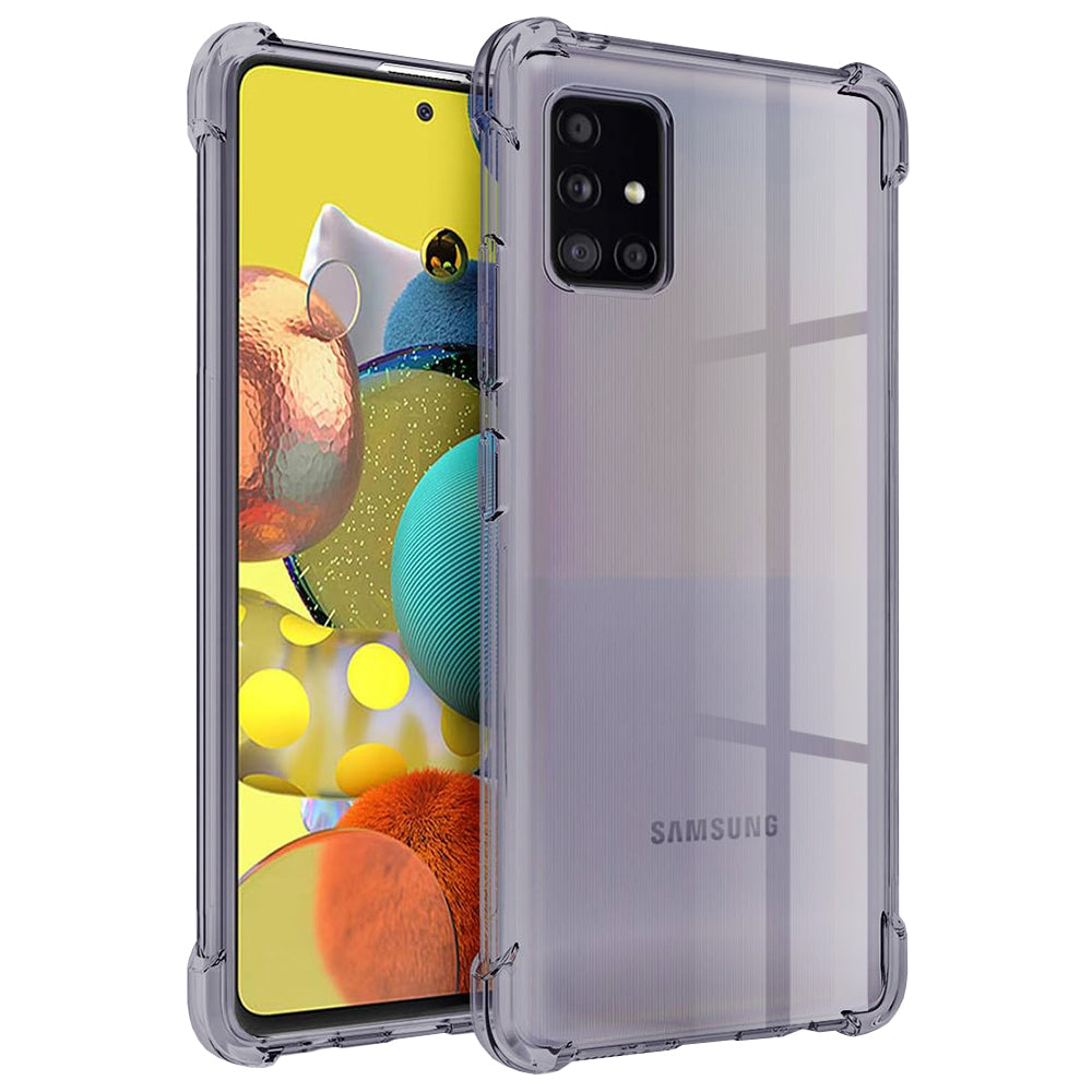 Husă Techsuit Shockproof Clear Silicone pentru Galaxy A51 4G, negru fumuriu