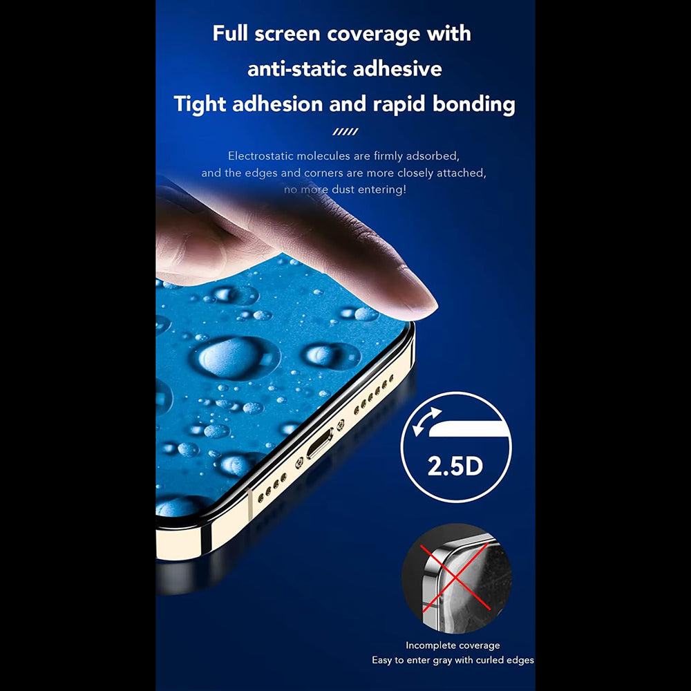 Folie de protectie ANANK 2.5D 5X Reinforced CG Glass compatibil cu iPhone 16, Negru