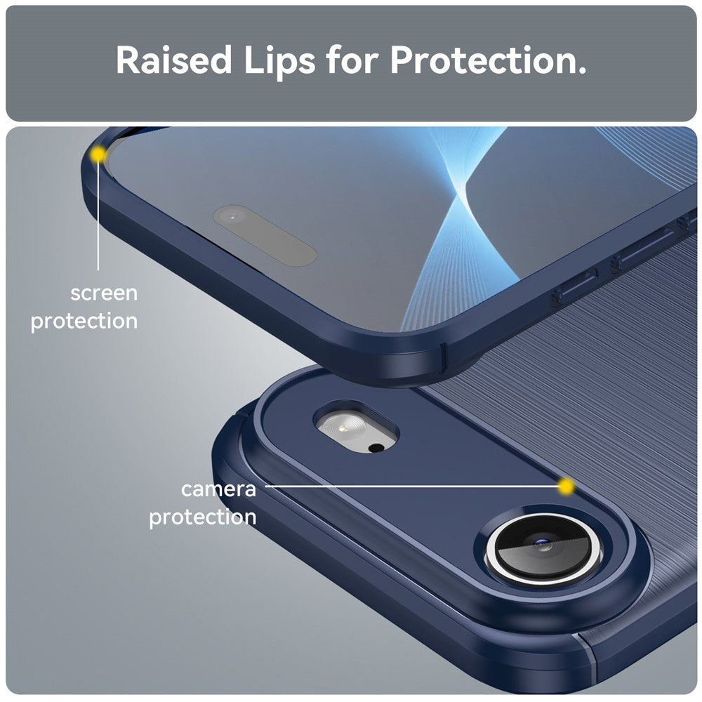 Husa de protectie Techsuit Carbon Silicone compatibil cu iPhone 17 Air, Albastru