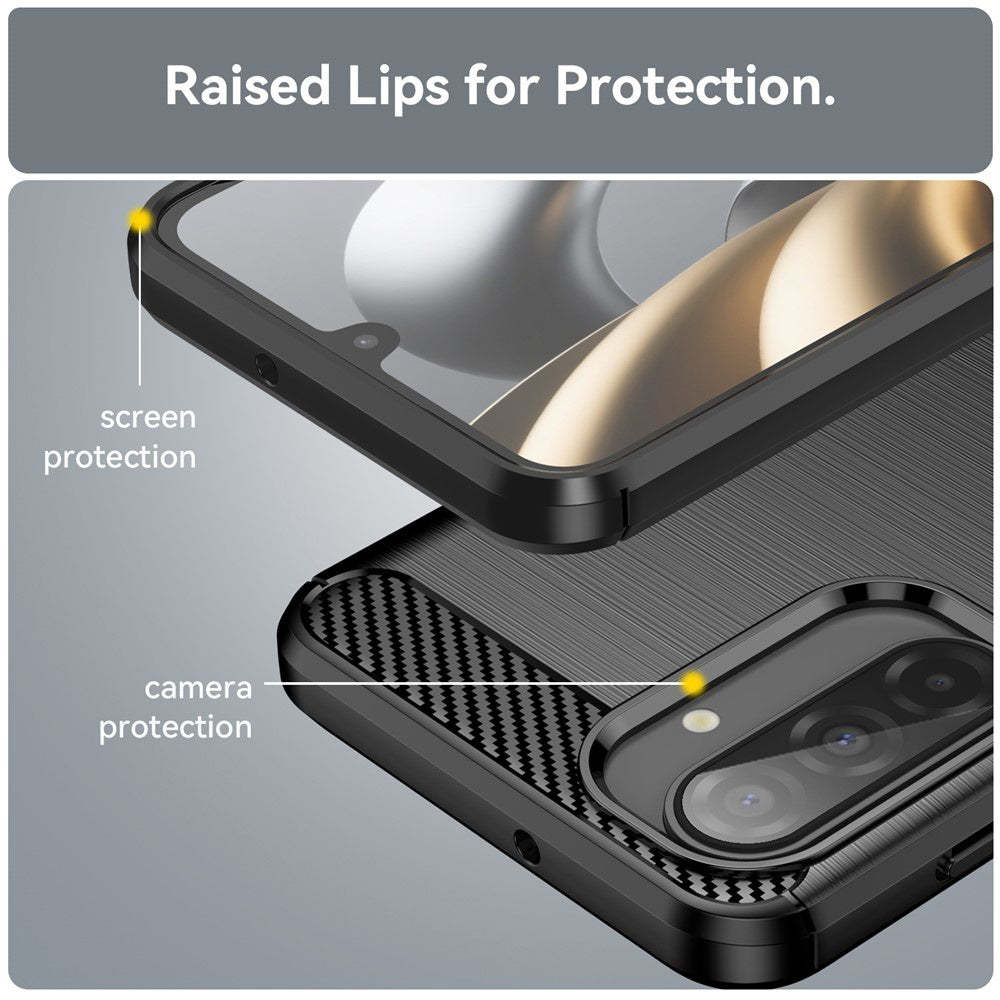 Husa de protectie Techsuit Carbon Silicone compatibil cu Samsung Galaxy A17 5G / A17 4G, Negru
