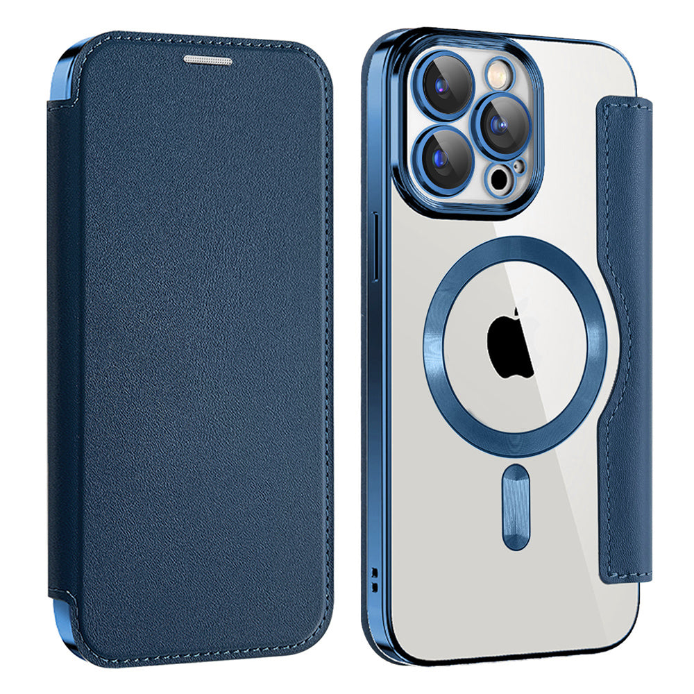 Husa de protectie Techsuit SmartMag Book compatibil cu iPhone 15 Pro Max, Albastru