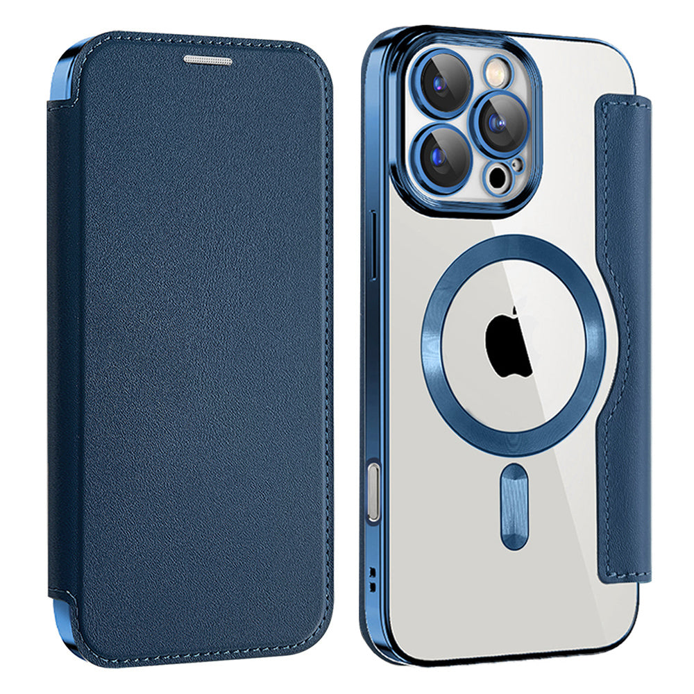 Husa de protectie Techsuit SmartMag Book compatibil cu iPhone 16 Pro, Albastru