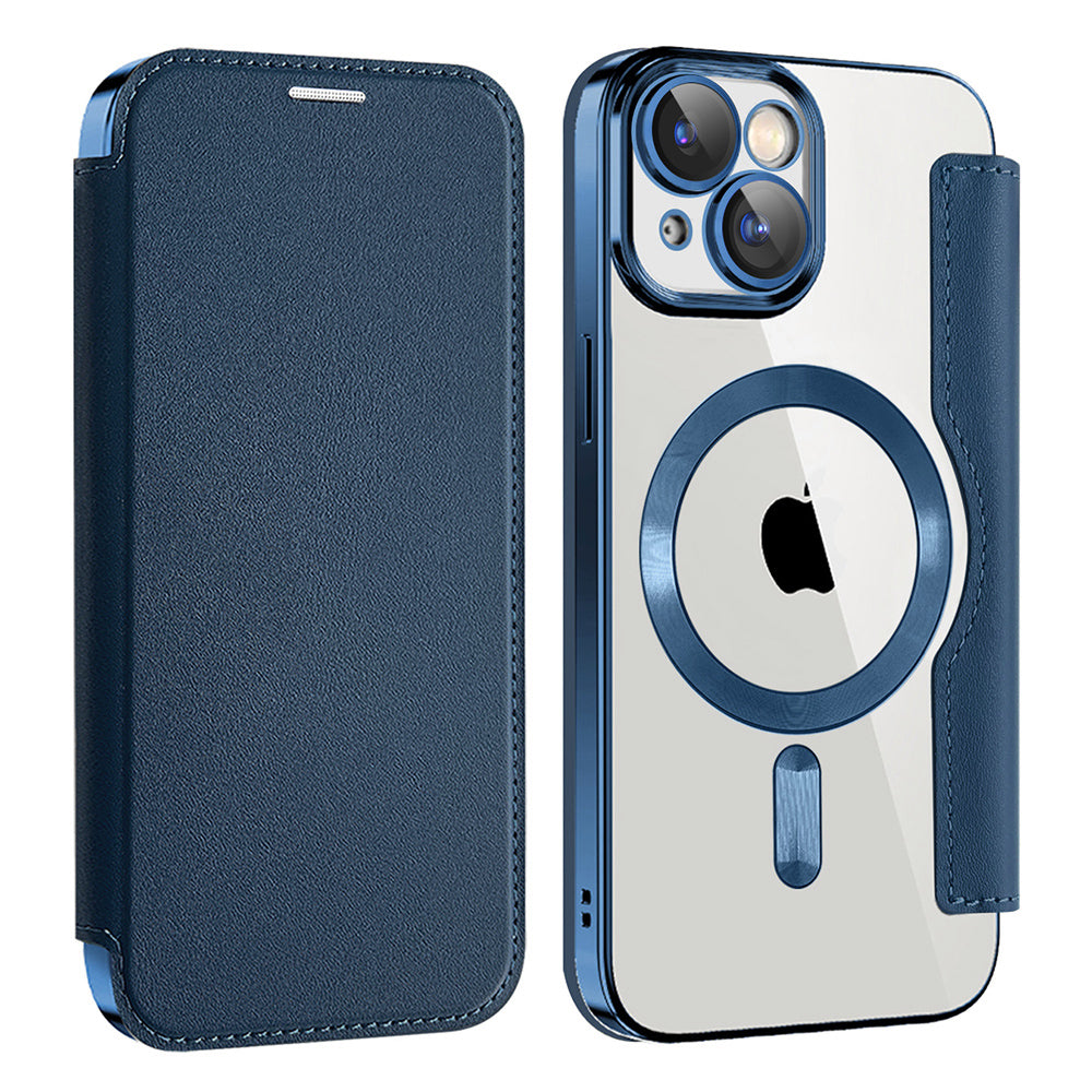 Husa de protectie Techsuit SmartMag Book compatibil cu iPhone 14 Plus, Albastru