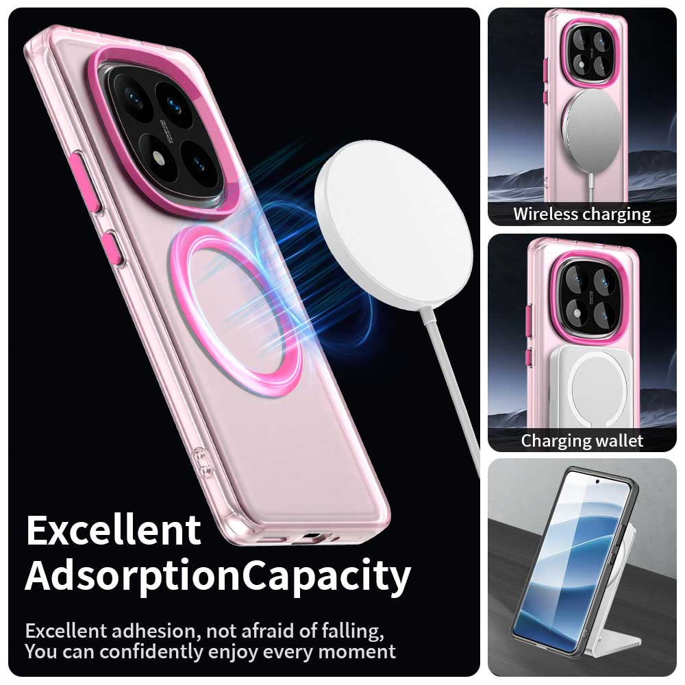Husa de protectie Techsuit CandyCase MagSafe compatibil cu Xiaomi Redmi Note 14 Pro 4G, Roz