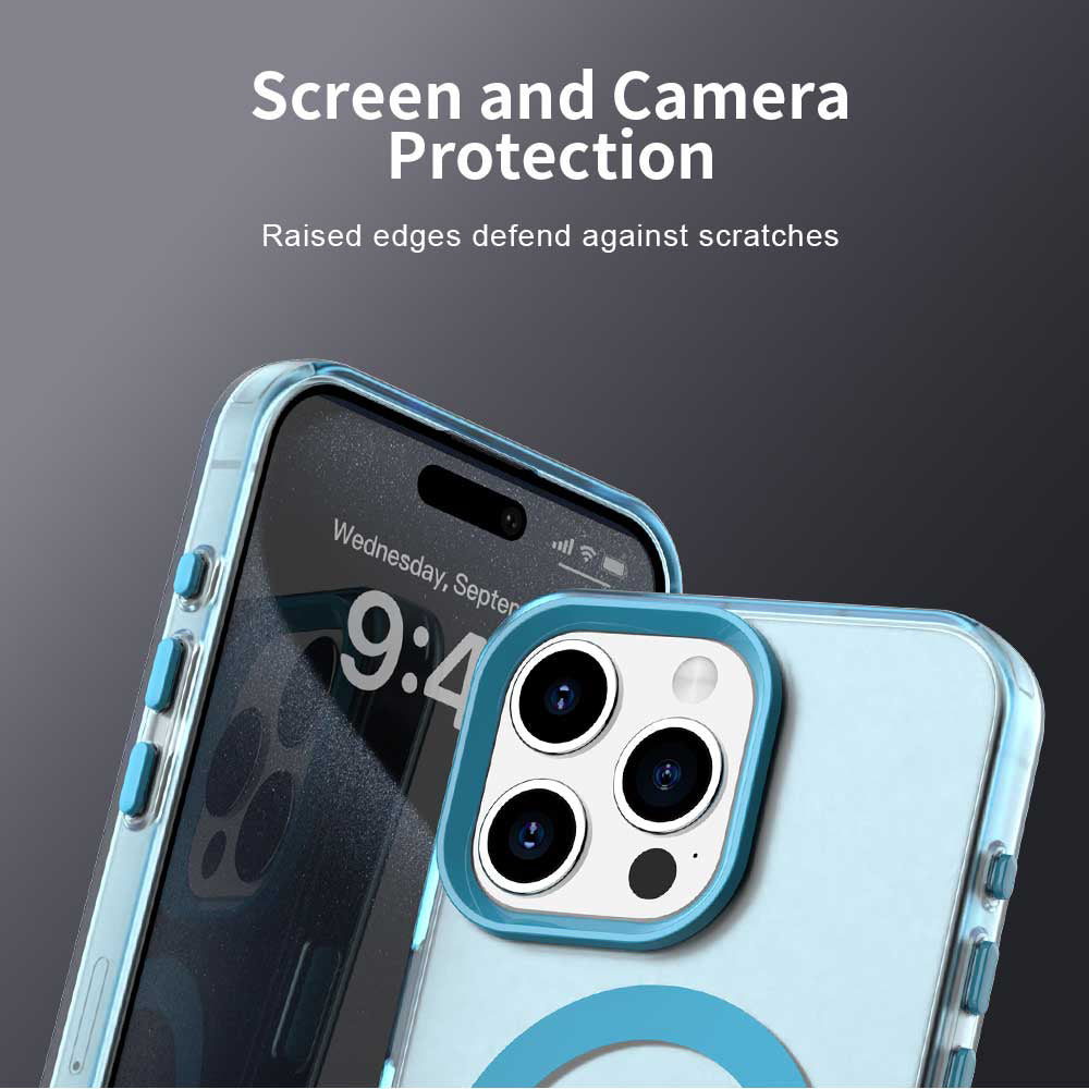Husa de protectie Techsuit CandyCase MagSafe compatibil cu iPhone 15 Pro Max, Albastru