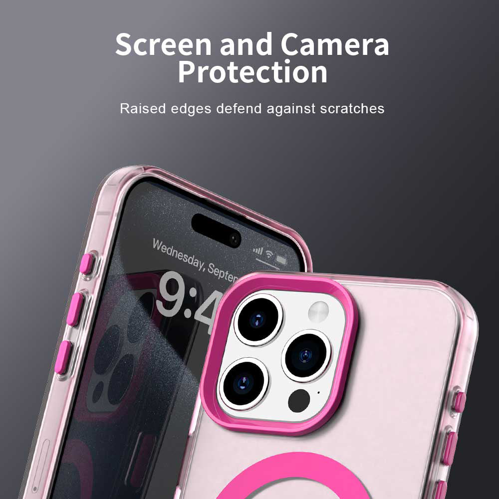 Husa de protectie Techsuit CandyCase MagSafe compatibil cu iPhone 15 Pro, Roz