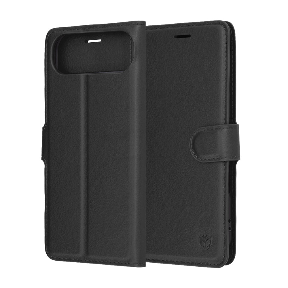 Husa de protectie Techsuit Leather Folio compatibil cu iPhone 17 Air, Negru