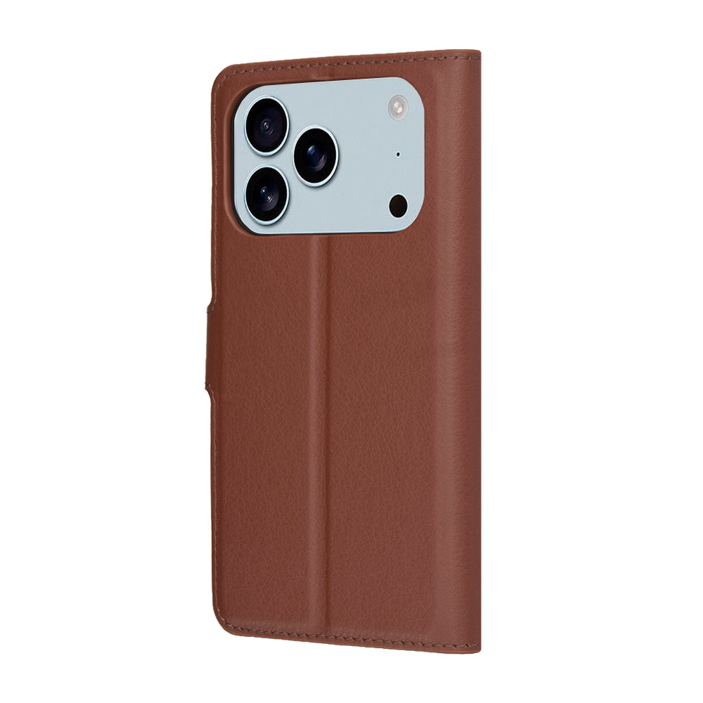 Husa de protectie Techsuit Leather Folio compatibil cu iPhone 17 Pro Max, Maro