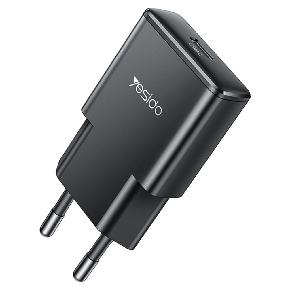 Incarcator Yesido (YC74), GaN, Fast Charge, Ultra-Slim, Smart Chip, Type-C, PD30W, 5V/3A, Negru