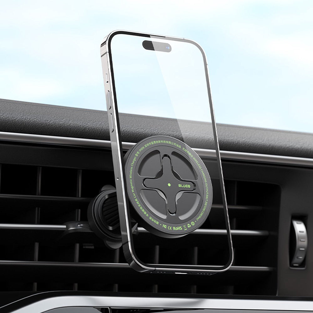 Suport Blueo with Wireless Charging Ape Legend, for Air Vent, Type-C, 15W, 360 Rotation, Negru