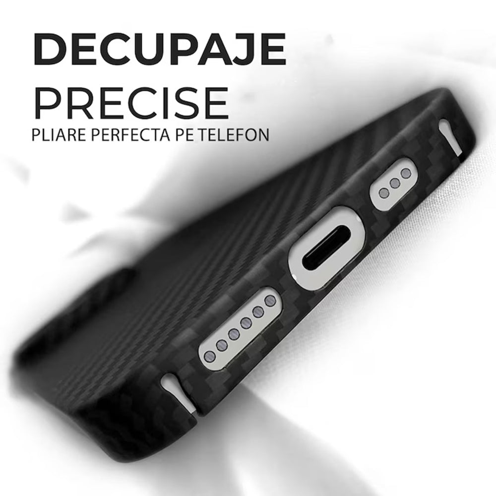 Husa de protectie Techsuit Aramid Fiber MagSafe compatibil cu iPhone 15 Pro Max, Negru