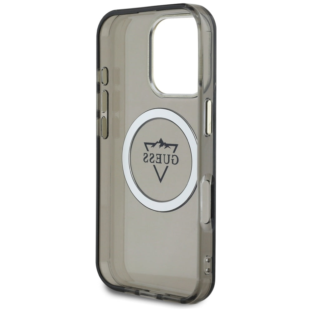 Husa de protectie Guess IML Metal Mountain Logo MagSafe (GUHMP16XHFGTMSLSK) compatibil cu iPhone 16 Pro Max, Negru
