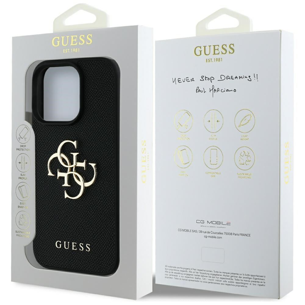 Husa de protectie Guess Hardcase compatibil cu iPhone 16 Pro, Negru