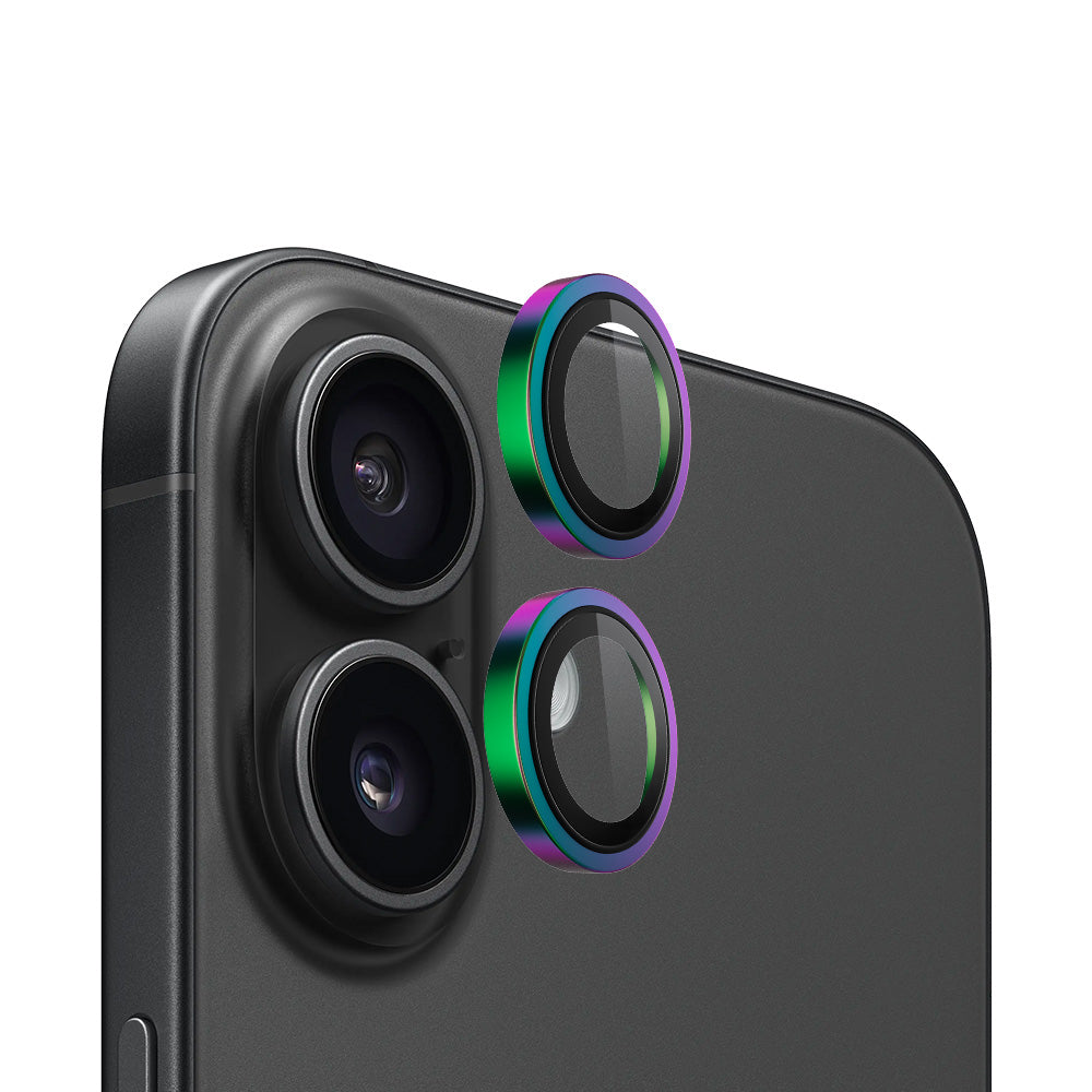 Folie de protectie Blueo Original Metal Frame Lens compatibil cu iPhone 16 / iPhone 16 Plus, Colorful