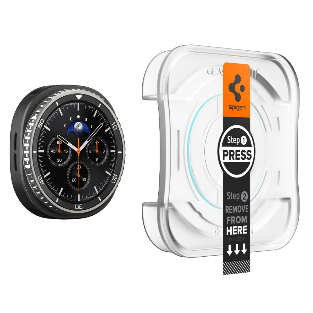 Accesoriu smartwatch Spigen (set de 2) Glas.tR EZ Fit (AGL09877) compatibil cu Samsung Galaxy Watch8 Classic, Transparent