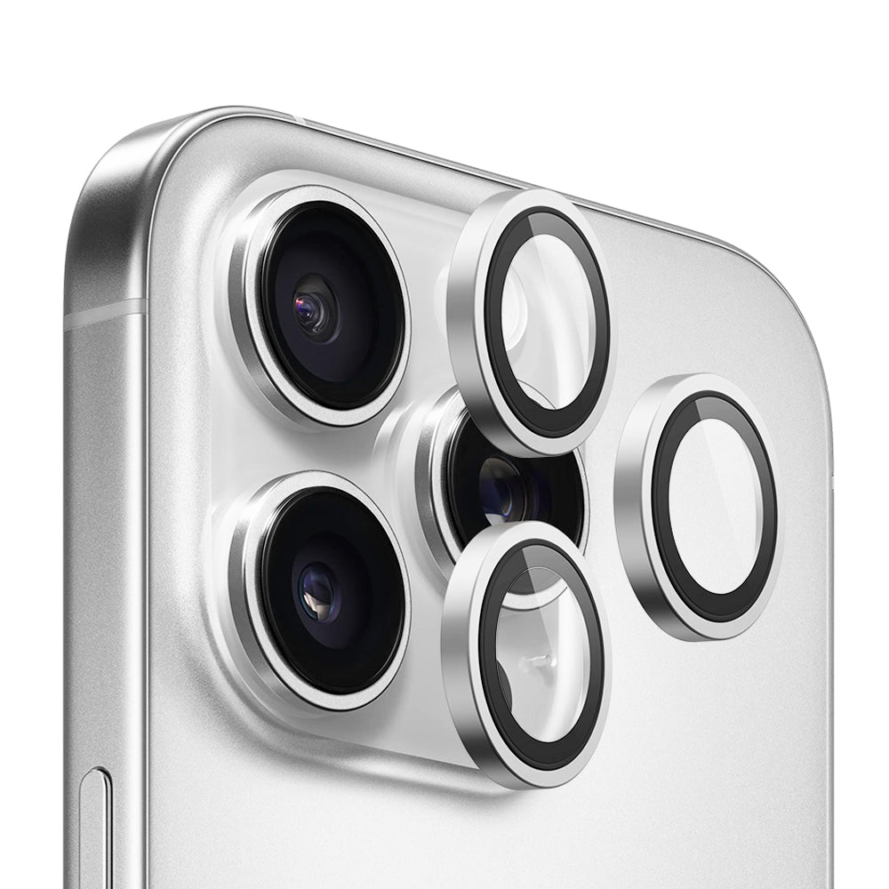 Folie de protectie Blueo Original Metal Frame Lens compatibil cu iPhone 14 Pro / iPhone 14 Pro Max, Argintiu