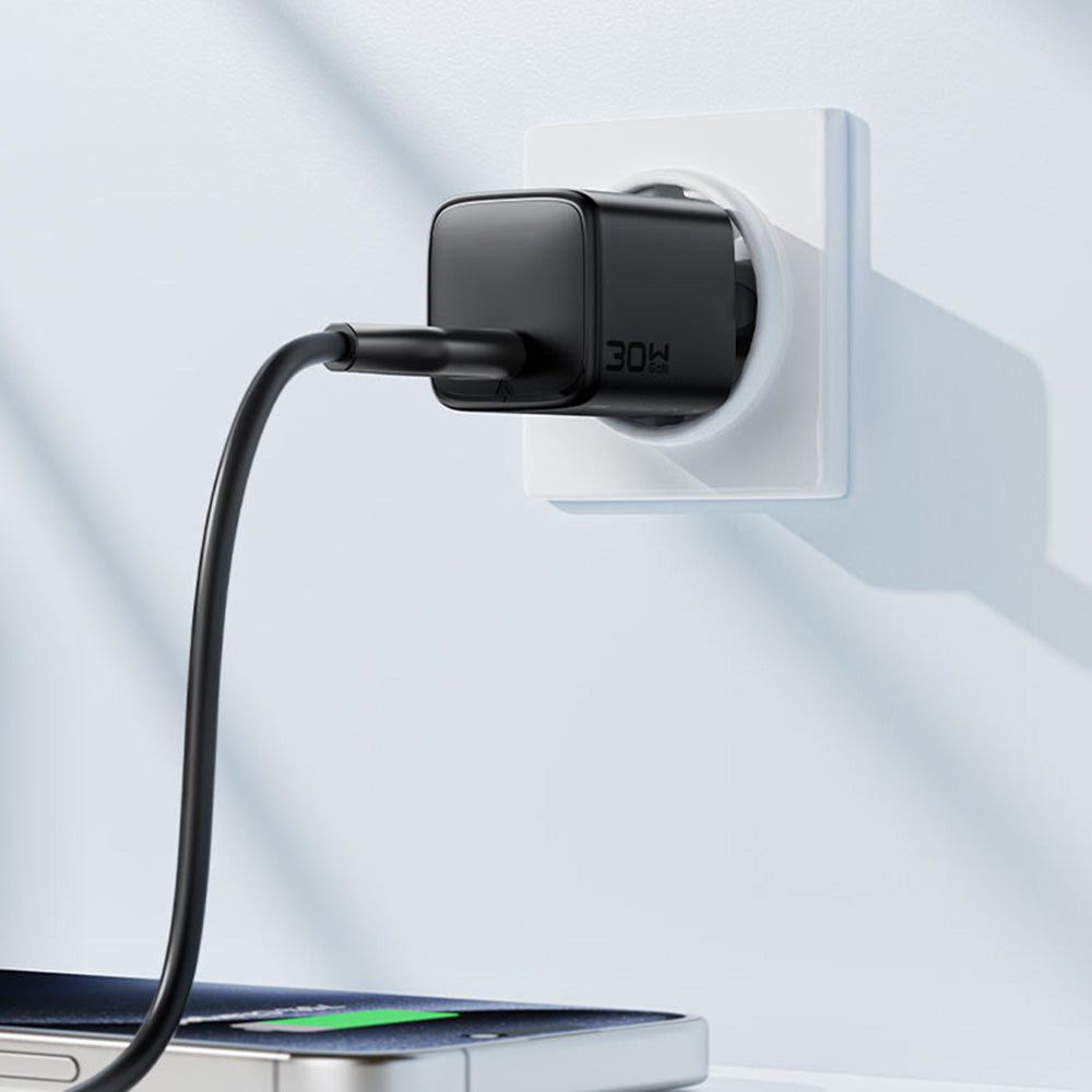 Incarcator Acefast (A118), USB-C, 30W, GaN, Negru